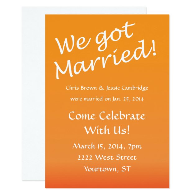 We Got Married! post wedding party invitation Zazzle We Got Married! post wedding party invitation Zazzle